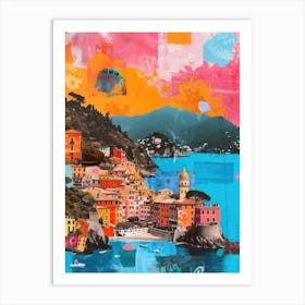 Portofino   Retro Collage Style 3 Art Print