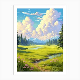 Prairie Landscape Pixel Art 4 Art Print