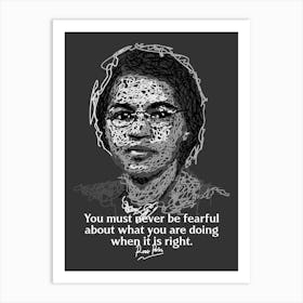 Rosa Parks American Activist in Sribble art Illustration Art Print