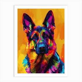 German Shepherd dog colourful Painting Art Print