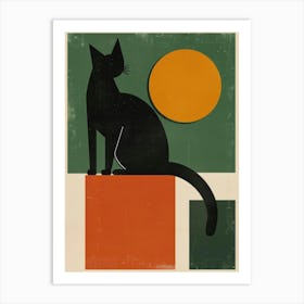 Cat On A Square Canvas Print Art Print