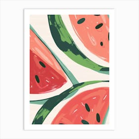 Watermelon Close Up Illustration 8 Art Print