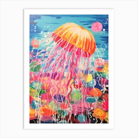 Colourful Jellyfish Illustration 8 Art Print