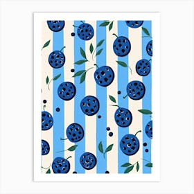 Blueberries Fruit Summer Illustration 2 Art Print