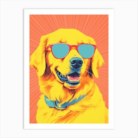 Golden Retriever In Sunglasses 1 Art Print