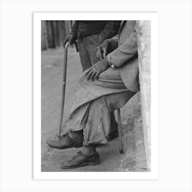 A Man, Hands Resting On His Cane, Waco, Texas By Russell Lee Art Print