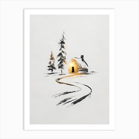 House In The Snow Art Print