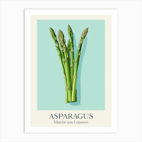 Marche Aux Legumes Asparagus Summer Illustration 3 Art Print