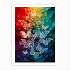 Rainbow Butterflies Art Print