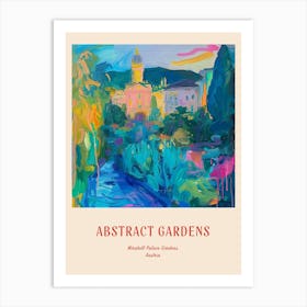 Colourful Gardens Mirabell Palace Gardens Austria 1 Red Poster Art Print