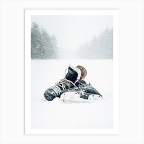 Winter Ice Skates Art Print