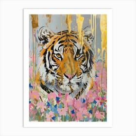 Tiger In Flowers 1 Art Print