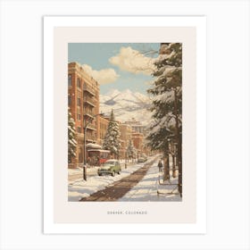 Vintage Winter Poster Denver Colorado Art Print