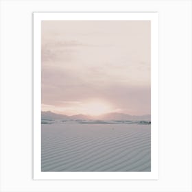 White Sand Desert Sunset Art Print