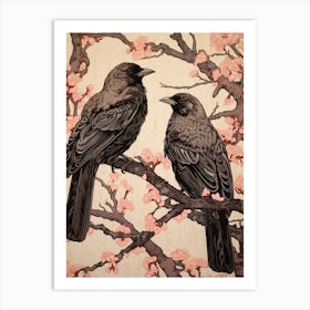 Art Nouveau Birds Poster Raven 3 Art Print