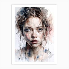 Suspicious 3 Moods Watercolor Art Print