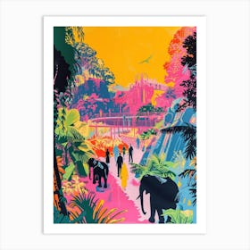 The Bronx Zoo New York Colourful Silkscreen Illustration 1 Art Print