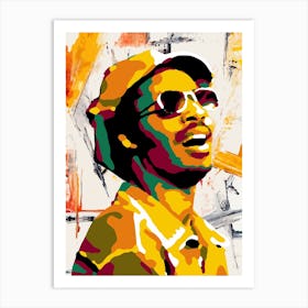 Stevie Wonder Colorful v2 Art Print