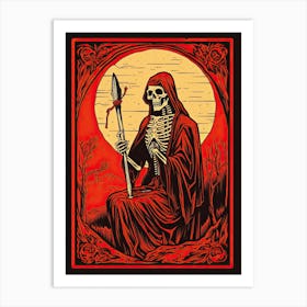 Death Tarot Card, Vintage 0 Art Print