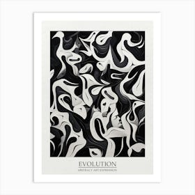 Evolution Abstract Black And White 1 Poster Art Print