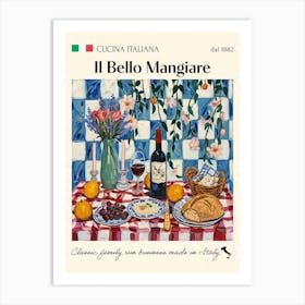 Il Bello Mangiare Trattoria Italian Poster Food Kitchen Art Print