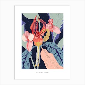 Colourful Flower Illustration Poster Bleeding Heart 7 Art Print