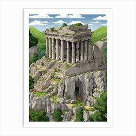 Termessos Archaeological Site Pixel Art 1 Art Print