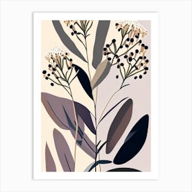 Prairie Milkweed Wildflower Modern Muted Colours 2 Art Print