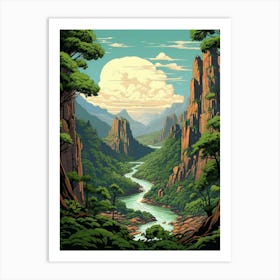 Lope National Park Pixel Art 3 Art Print