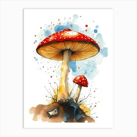 Watercolor Mushroom Art Print