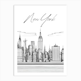 New York Skyline, Minimalistic City Art Print