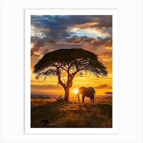 Sunset In The Savannah Art Print