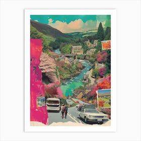 Devon   Retro Collage Style 1 Art Print