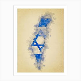 Israel Flag Vintage 1 Art Print