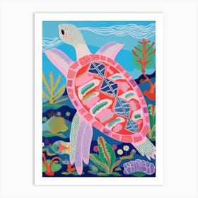 Maximalist Animal Painting Sea Turtle 2 Art Print