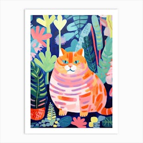 Cute Cat In The Jungle Art Print