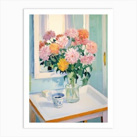 A Vase With Chrysanthemum, Flower Bouquet 1 Art Print