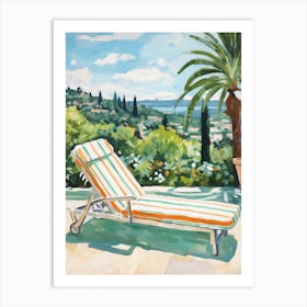Sun Lounger By The Pool In Nice France 4 Art Print