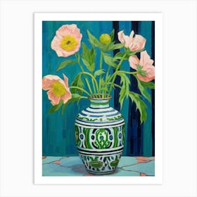 Flowers In A Vase Still Life Painting Peony 3 Art Print