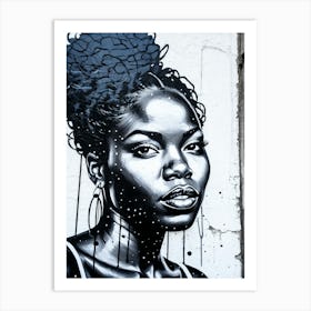 Graffiti Mural Of Beautiful Black Woman 293 Art Print