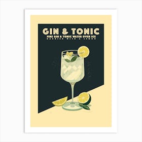 Gin And Tonic Cocktail Art Print