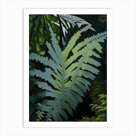 Silver Cloak Fern Cézanne Style Art Print