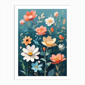 Flowers In The Garden Art Print