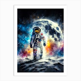 Astronaut On The Moon Art Print