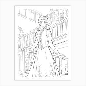 Arendelle (Frozen) Fantasy Inspired Line Art 4 Art Print