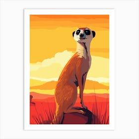 Meerkat in Savana Art Print