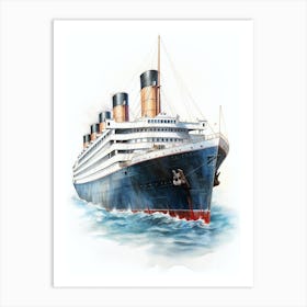 Titanic Ship Colour Pencil 2 Art Print