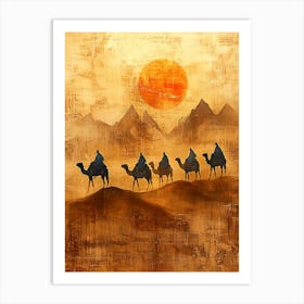 Camel Ride In The Desert 4 Art Print