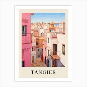 Tangier Morocco 6 Vintage Pink Travel Illustration Poster Art Print