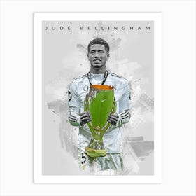 Jude Bellingham Super Cup Drawing Sketch Art Print